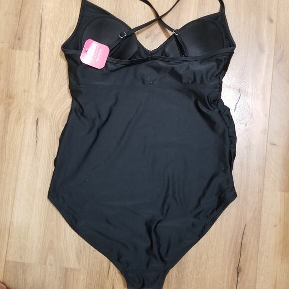 Isabel Maternity Swimsuit Women's Black Adjustable Strap One Piece Size L - Picture 3 of 8